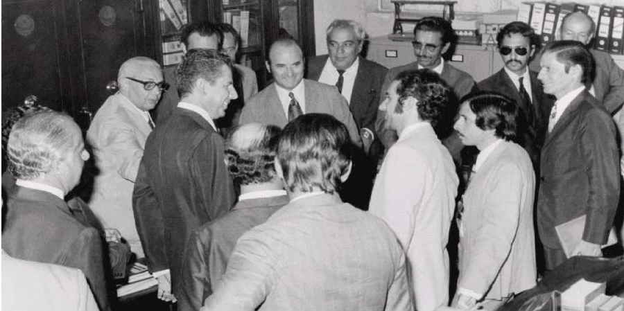 O Ministro da Agricultura, Luiz Fernando Cirne Lima, visita a sede da ANC em 1972