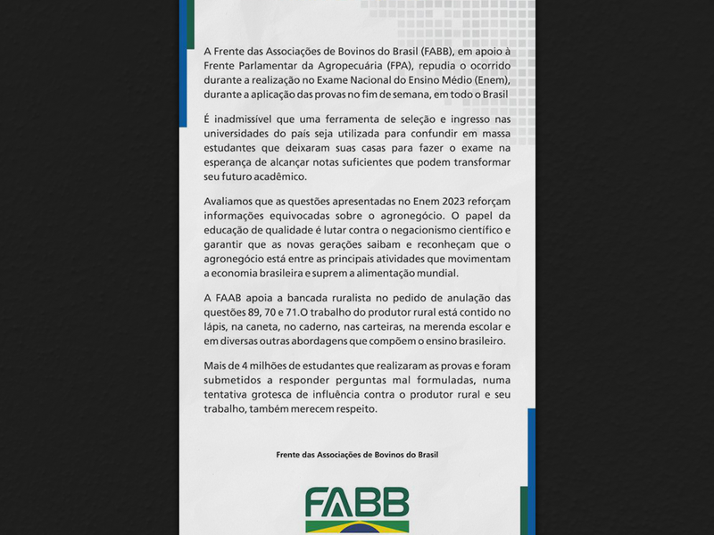 Nota de apoio à FPA
