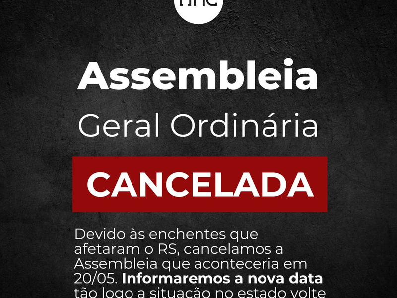 Assembleia Geral Ordinária Cancelada