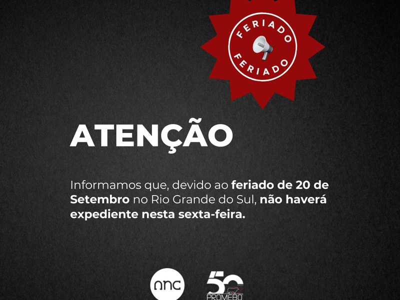 ANC não terá expediente nesta sexta-feira, 20 de setembro